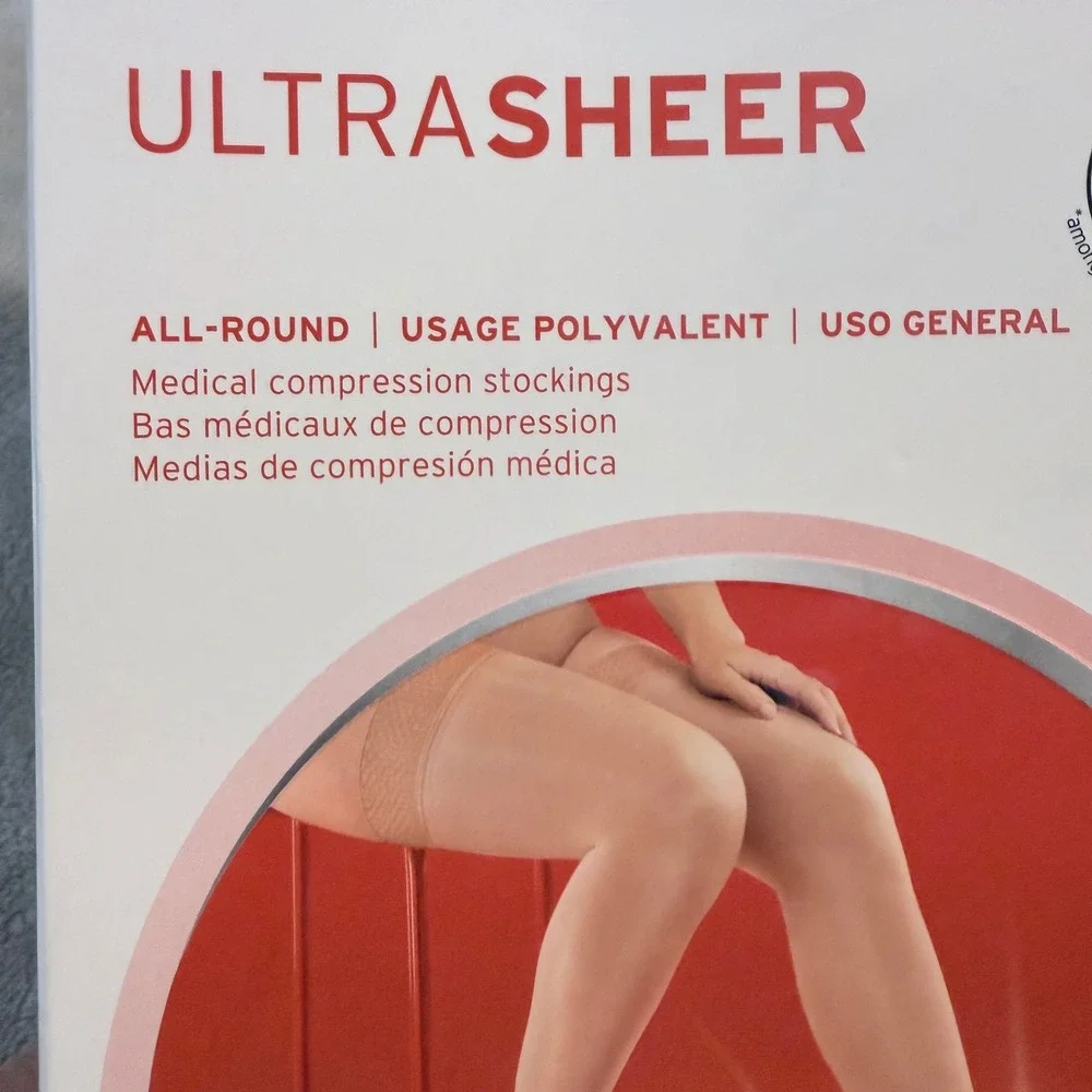 JOBST UltraSheer Thigh High Compression Stockings 15-20 mmHg XL Natural New
